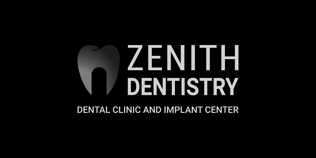 Zenith Dentistry logo with stylised tooth icon and clinic name on black background